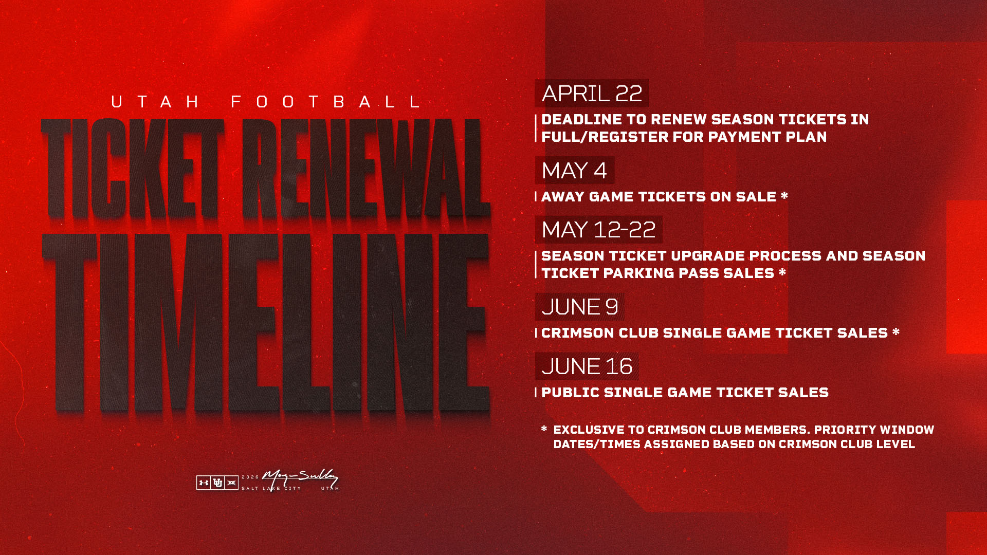 2026 Utah Football Season Ticket Renewals